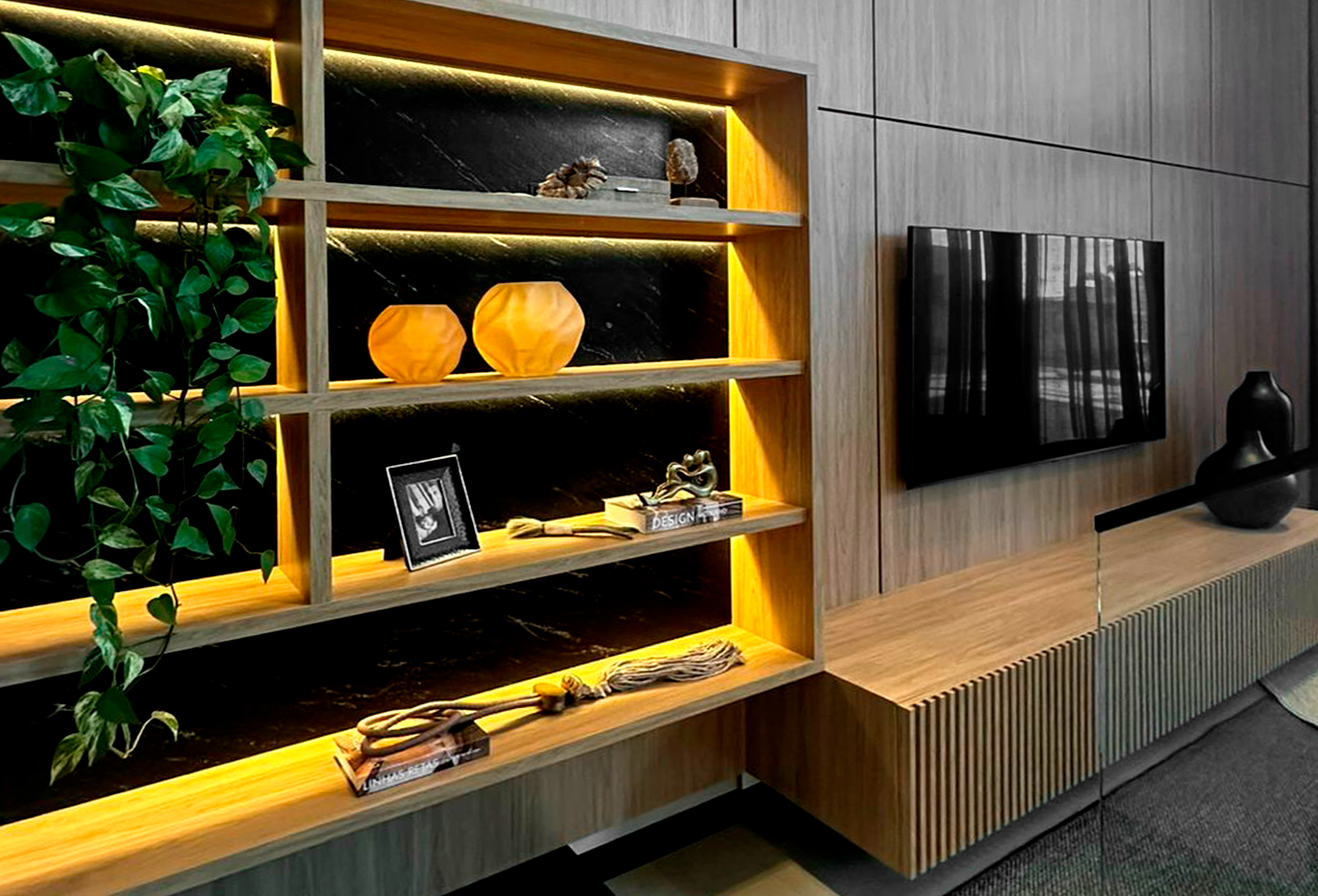 Um living bem pensado começa com o projeto